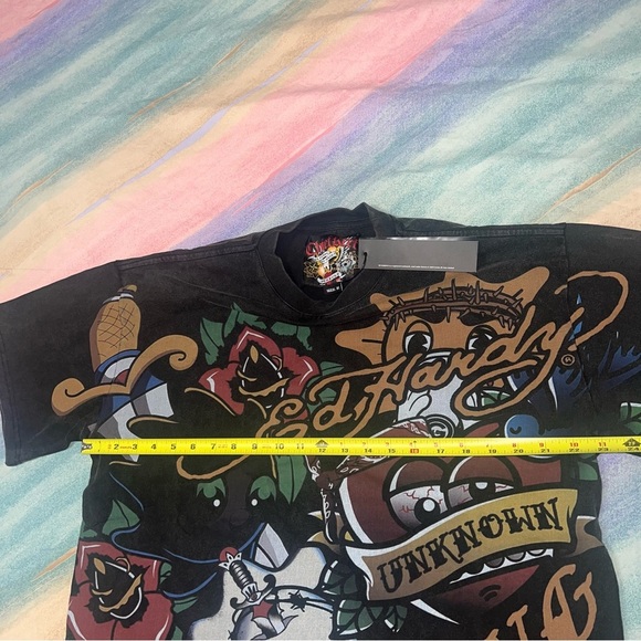 Ed Hardy × Glo Gang rare ED HARDY CHIEF KEEF GLO GANG UNKNOWN men’s t shirt M - Picture 8 of 9
